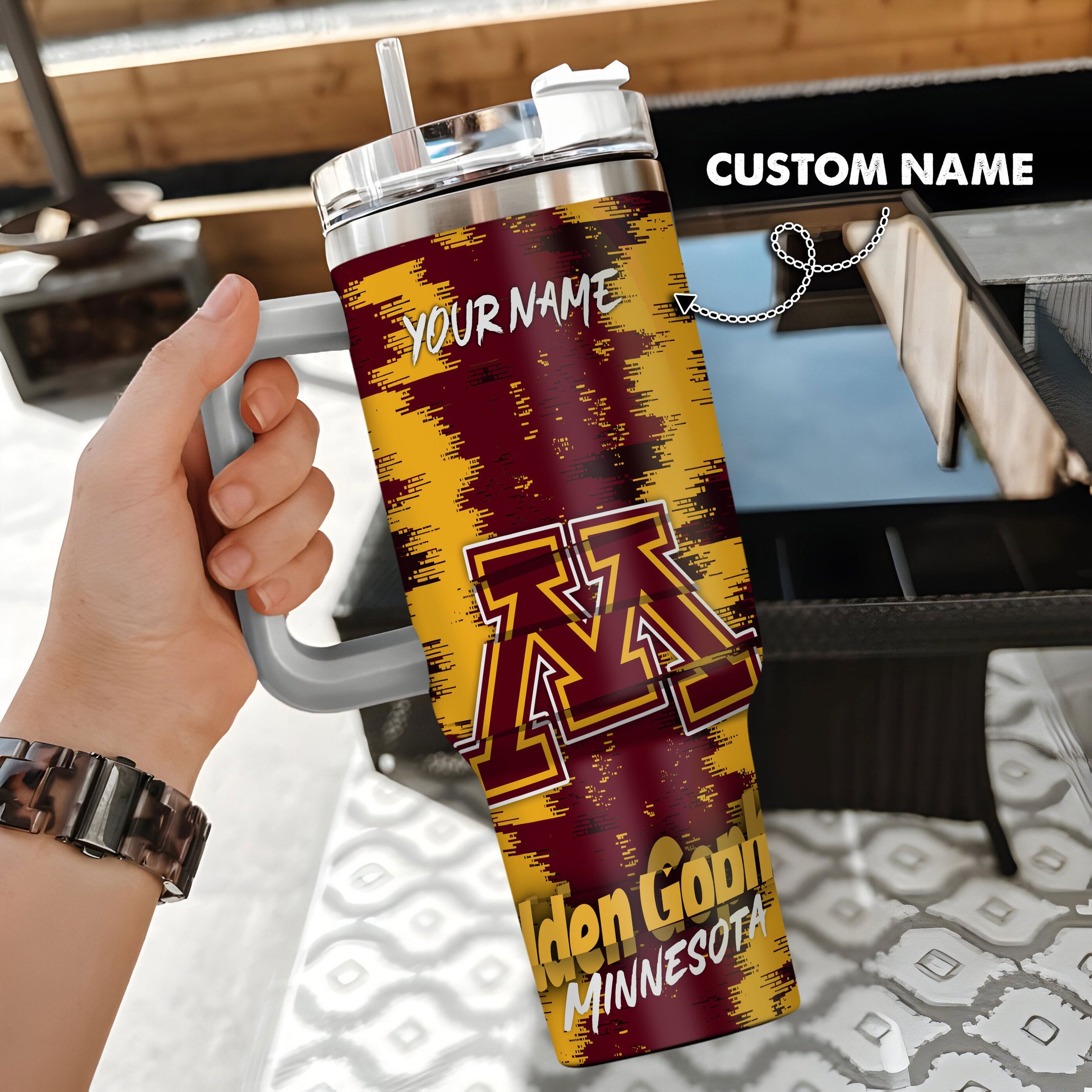 Minnesota Golden Gophers Stanley Tumbler Personalized Name St9616