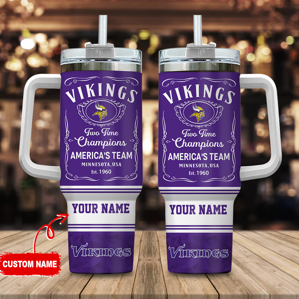 Minnesota Vikings NFL Stanley Tumbler With Handle Personalized Name St7231