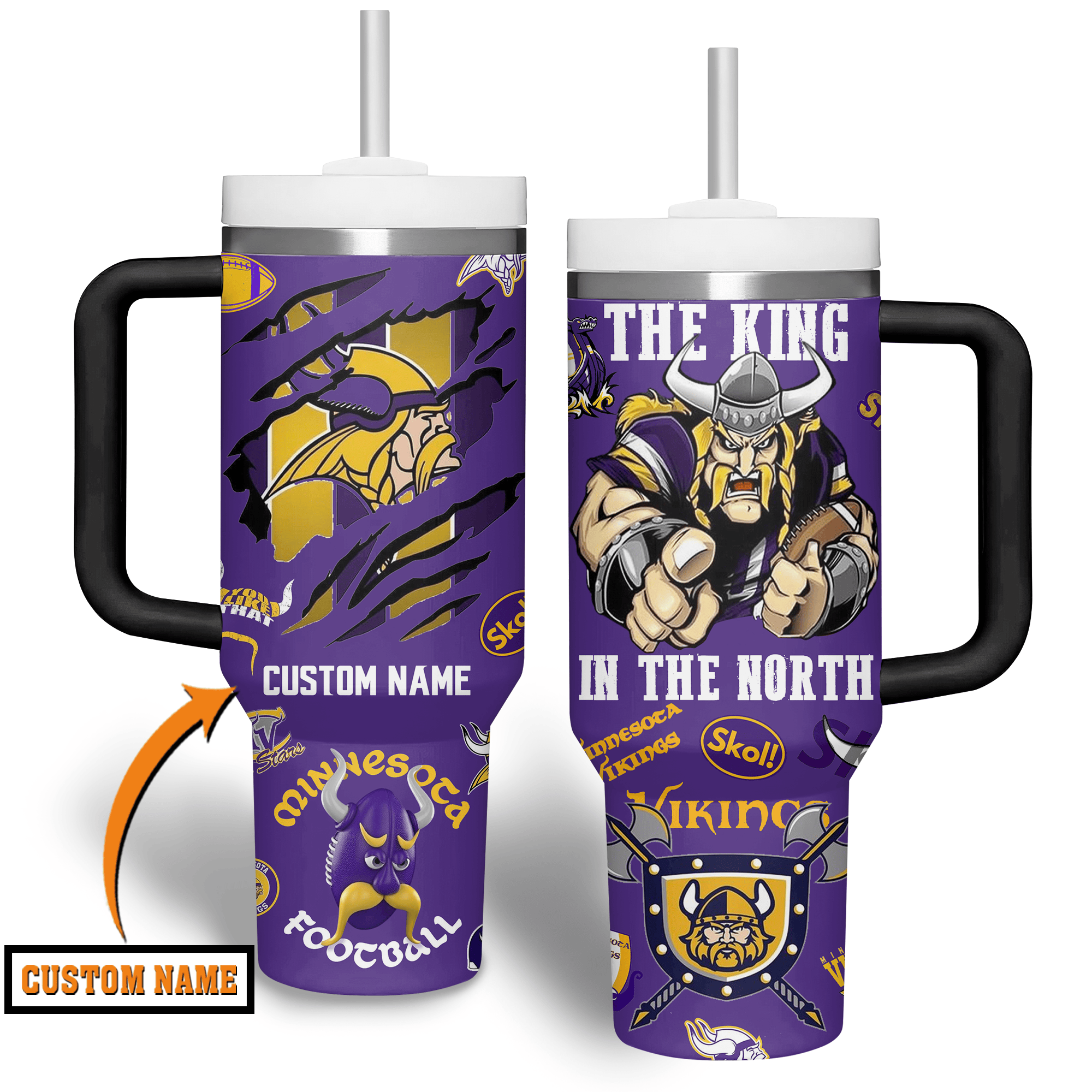 Minnesota Vikings NFL Stanley Tumbler With Handle Personalized Name St8422