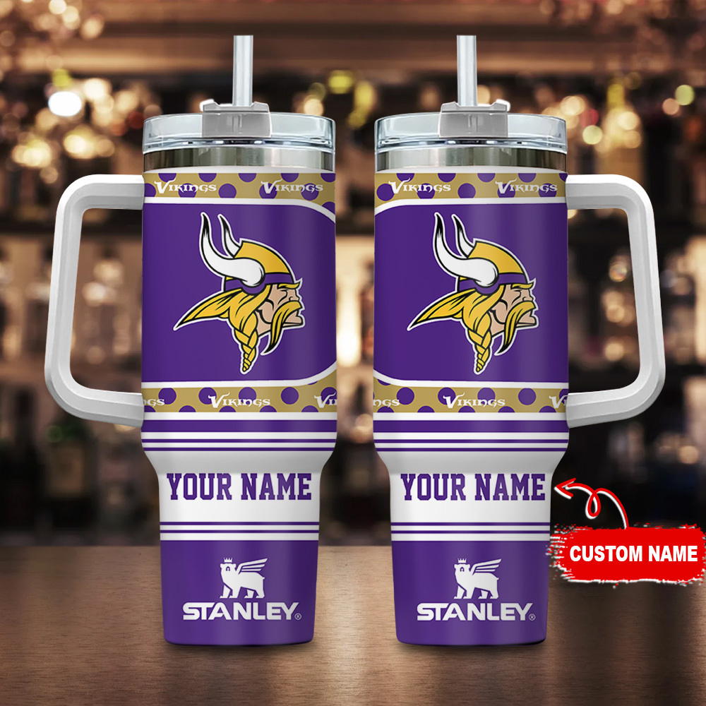 Minnesota Vikings NFL Stanley Tumbler With Handle Personalized Name St9742