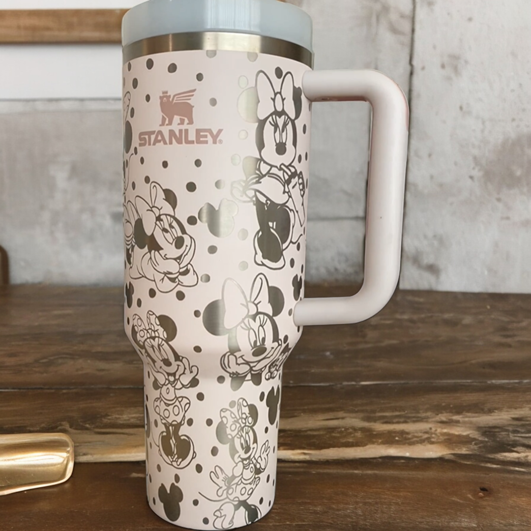 Minnie Mouse Cartoon Stanley Tumbler With Handle Personalized Name St5978