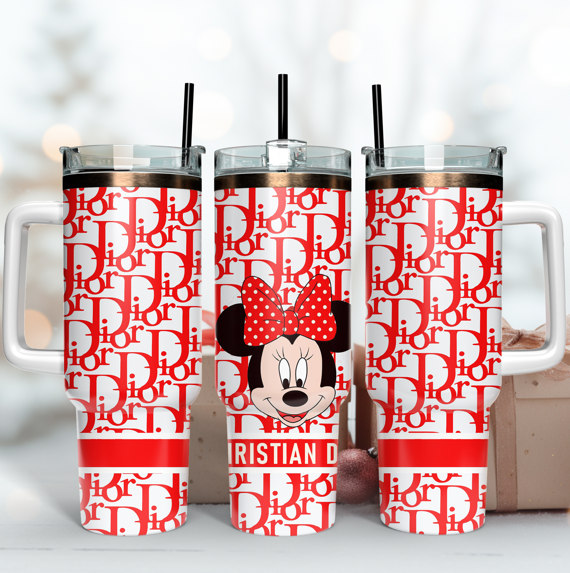 Minnie Mouse Dior Logo Stanley Tumbler With Handle Personalized Name St9469