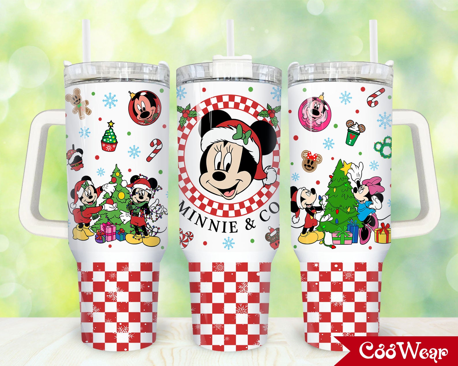 Minnie Mouse Disney Cartoon Stanley Tumbler With Handle Personalized Name St8494