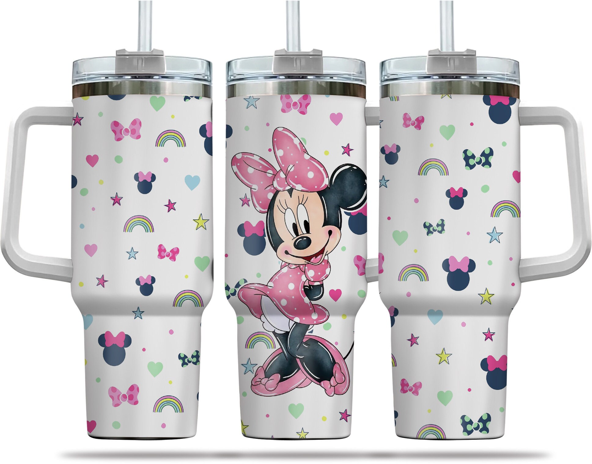Minnie Mouse Disney Cartoon Stanley Tumbler With Handle Personalized Name St9197