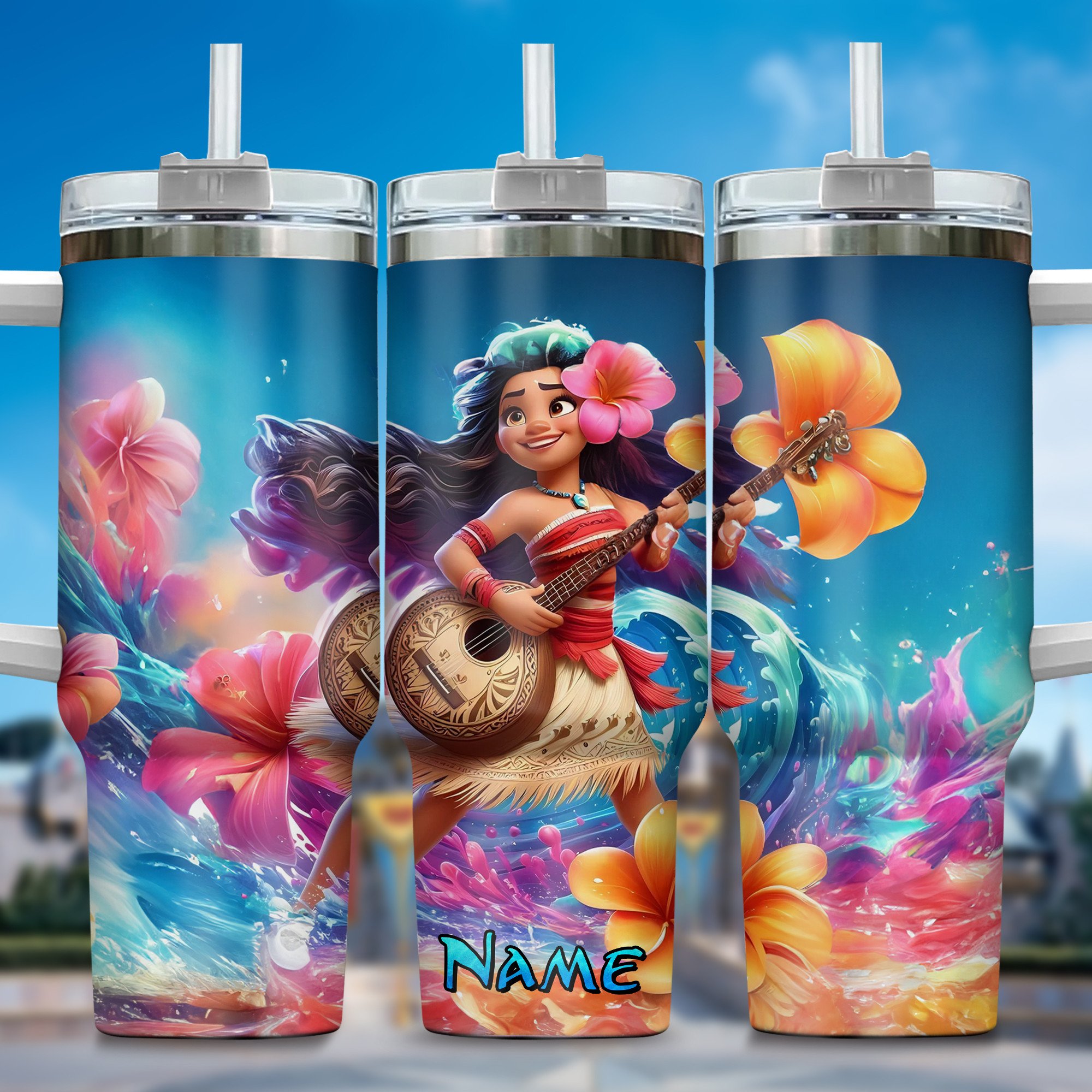 Moana Movies Stanley Tumbler With Handle Personalized Name St6990