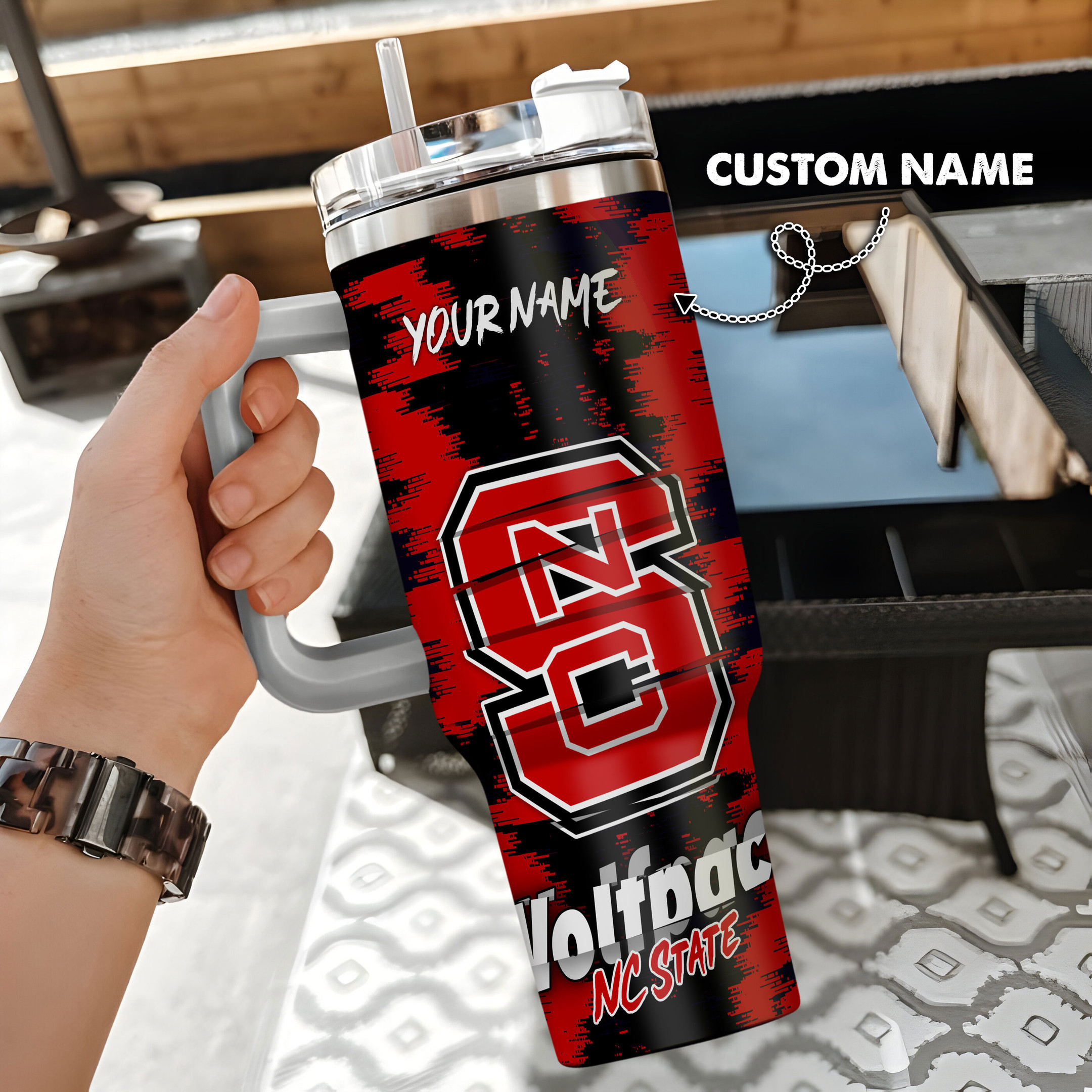 NC State Wolfpack Stanley Tumbler Personalized Name St2203
