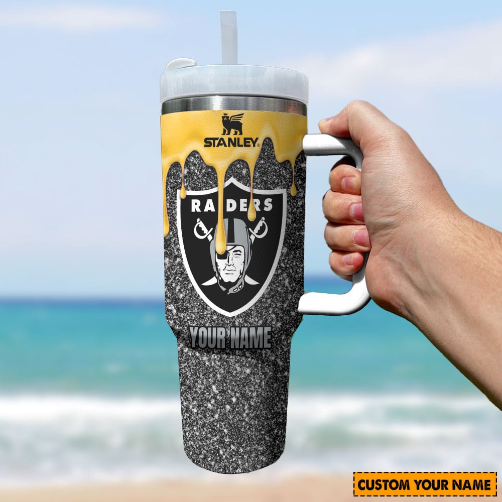 NFL Las Vegas Raiders Stanley Tumbler With Handle Personalized Name St6368