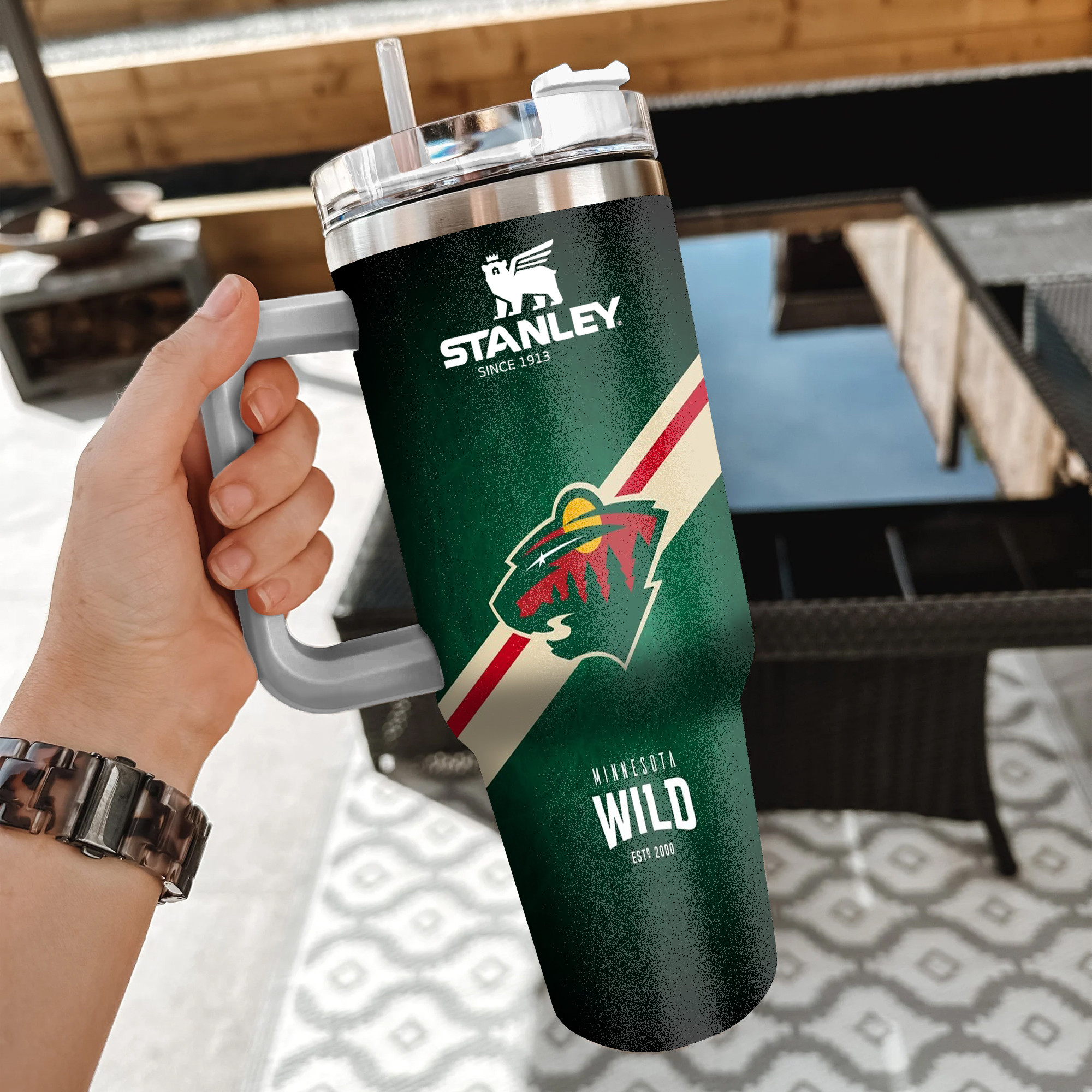NHL Minnesota Wild Stanley Tumbler With Handle Personalized Name St4186