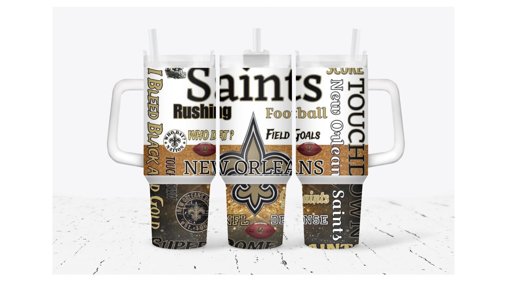 New Orleans Saints Football NFL Stanley Tumbler With Handle Personalized Name St5758