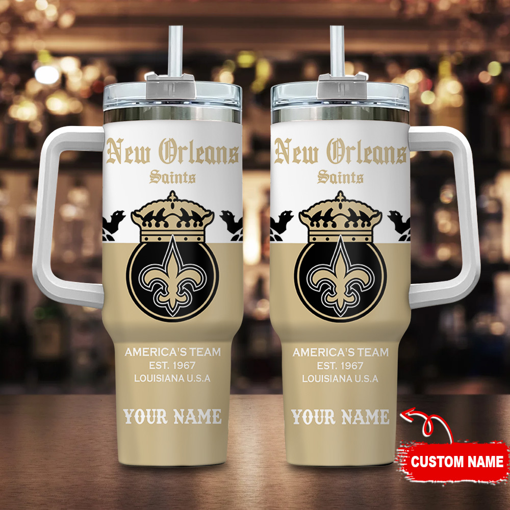 New Orleans Saints NFL Corona Extra Stanley Tumbler With Handle Personalized Name St9414