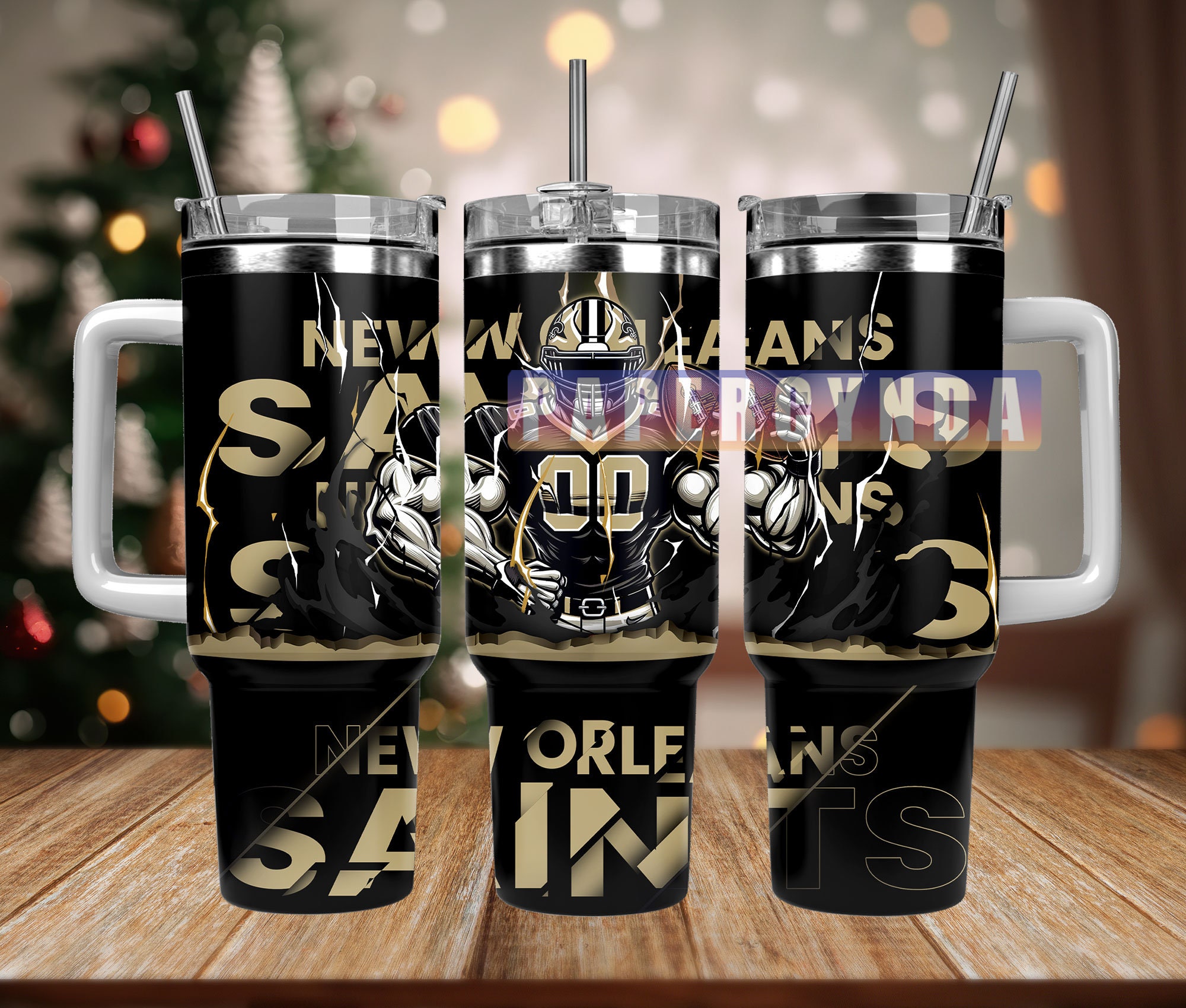 New Orleans Saints Stanley Tumbler With Handle Personalized Name St3966