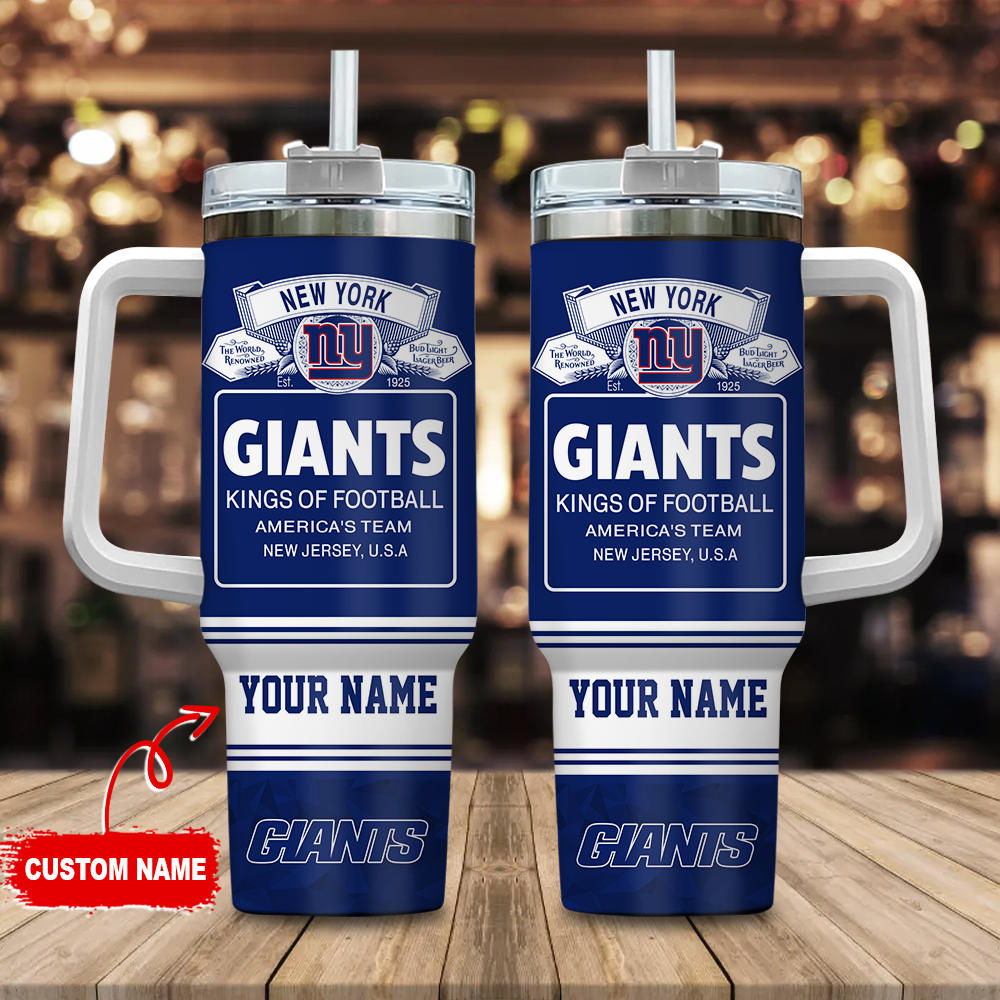 New York Giants NFL Bud Light Stanley Tumbler With Handle Personalized Name St8591