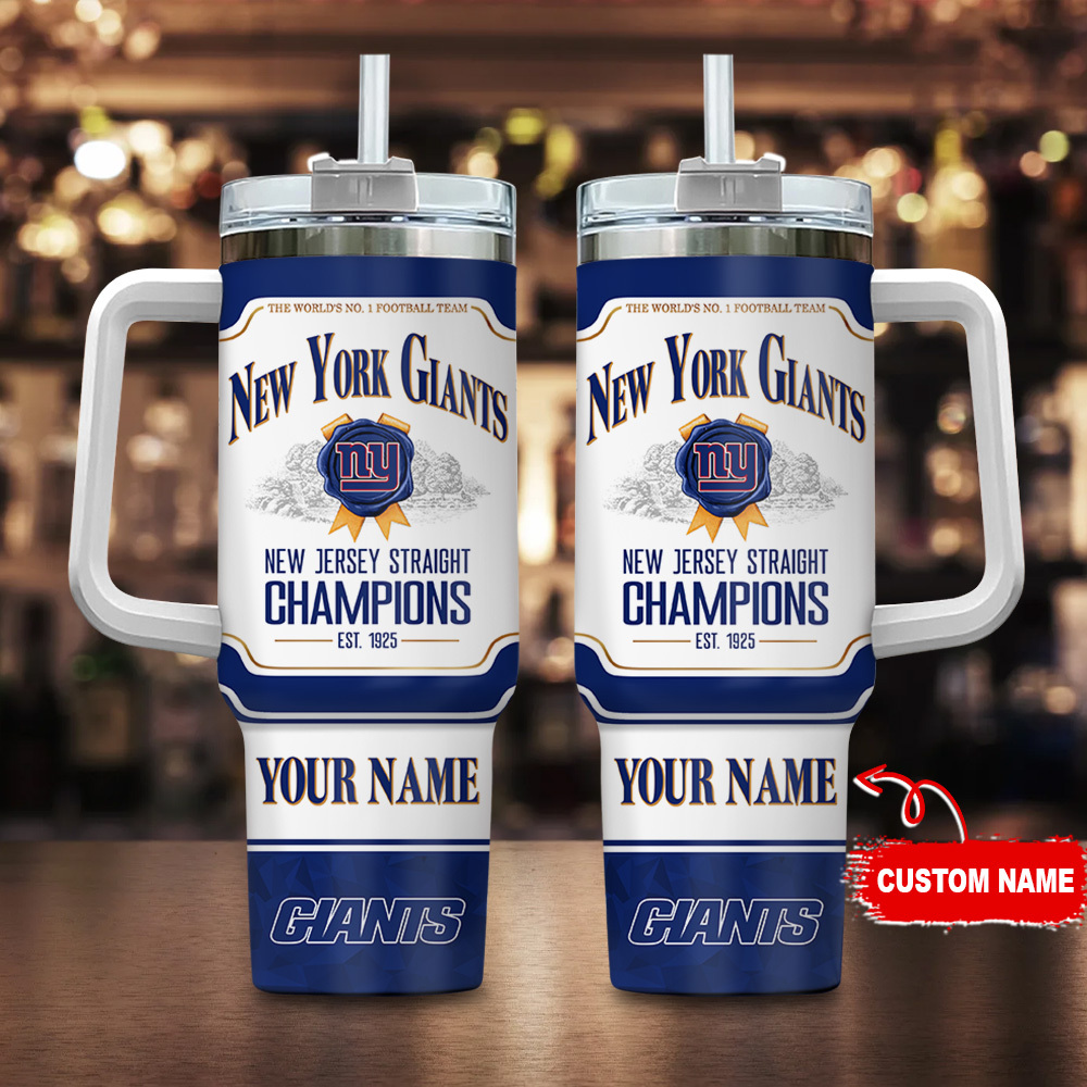 New York Giants NFL Jim Beam Stanley Tumbler With Handle Personalized Name St3818