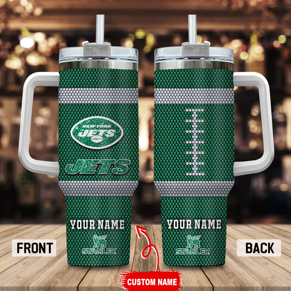 New York Jets NFL Crystal Stanley Tumbler With Handle Personalized Name St3073