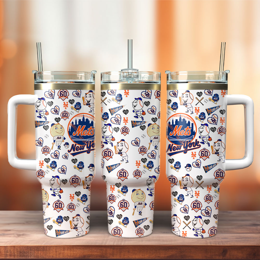 New York Mets MLB Stanley Tumbler With Handle Personalized Name St9905
