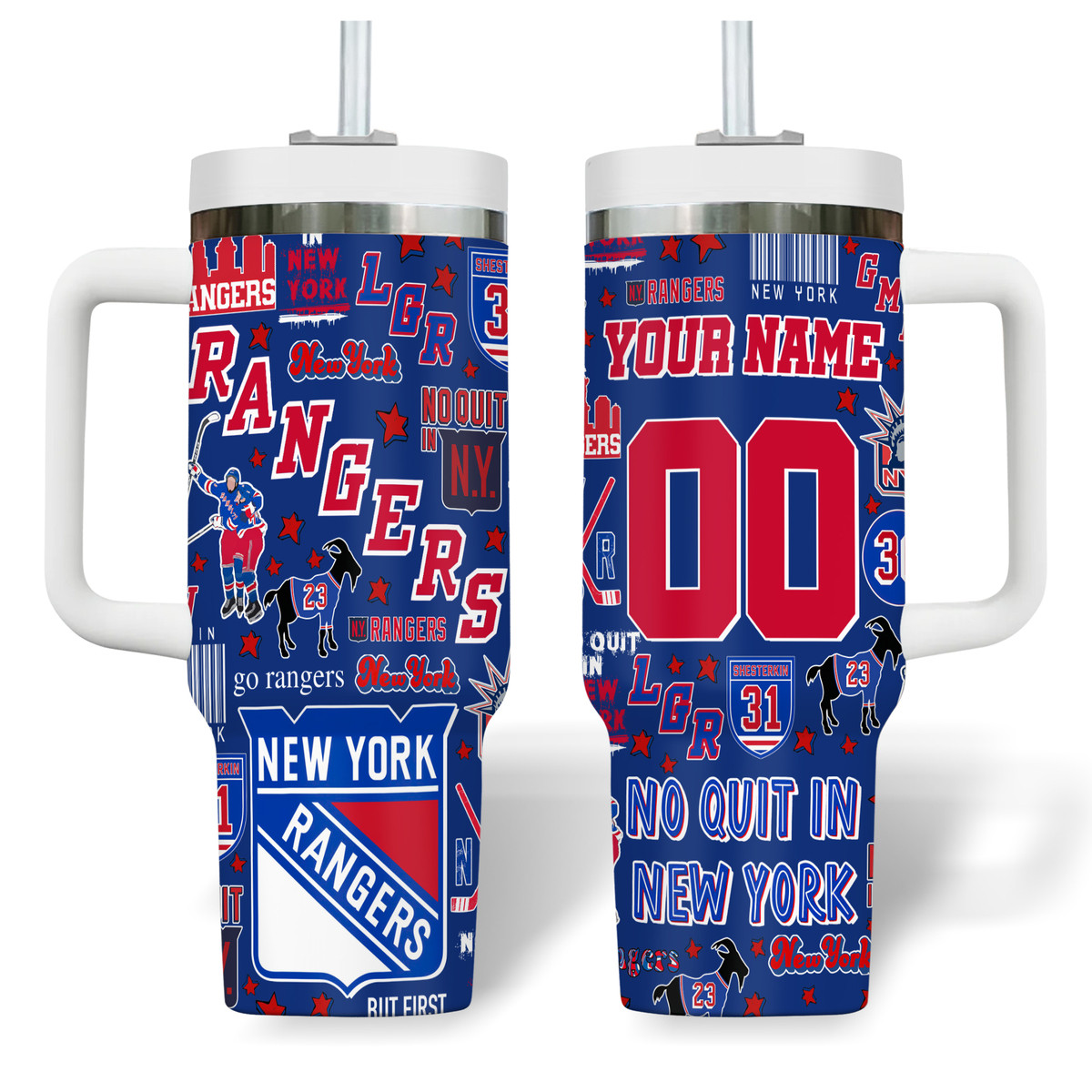 New York Rangers NHL Stanley Tumbler With Handle Personalized Name St9572