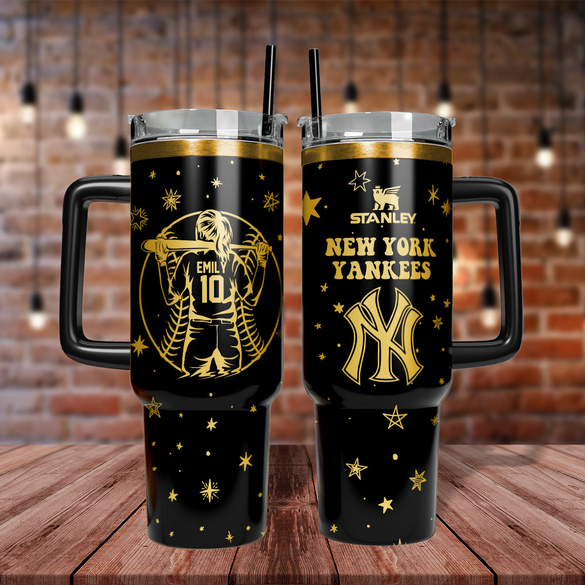New York Yankees MLB Stanley Tumbler With Handle Personalized Name St2907