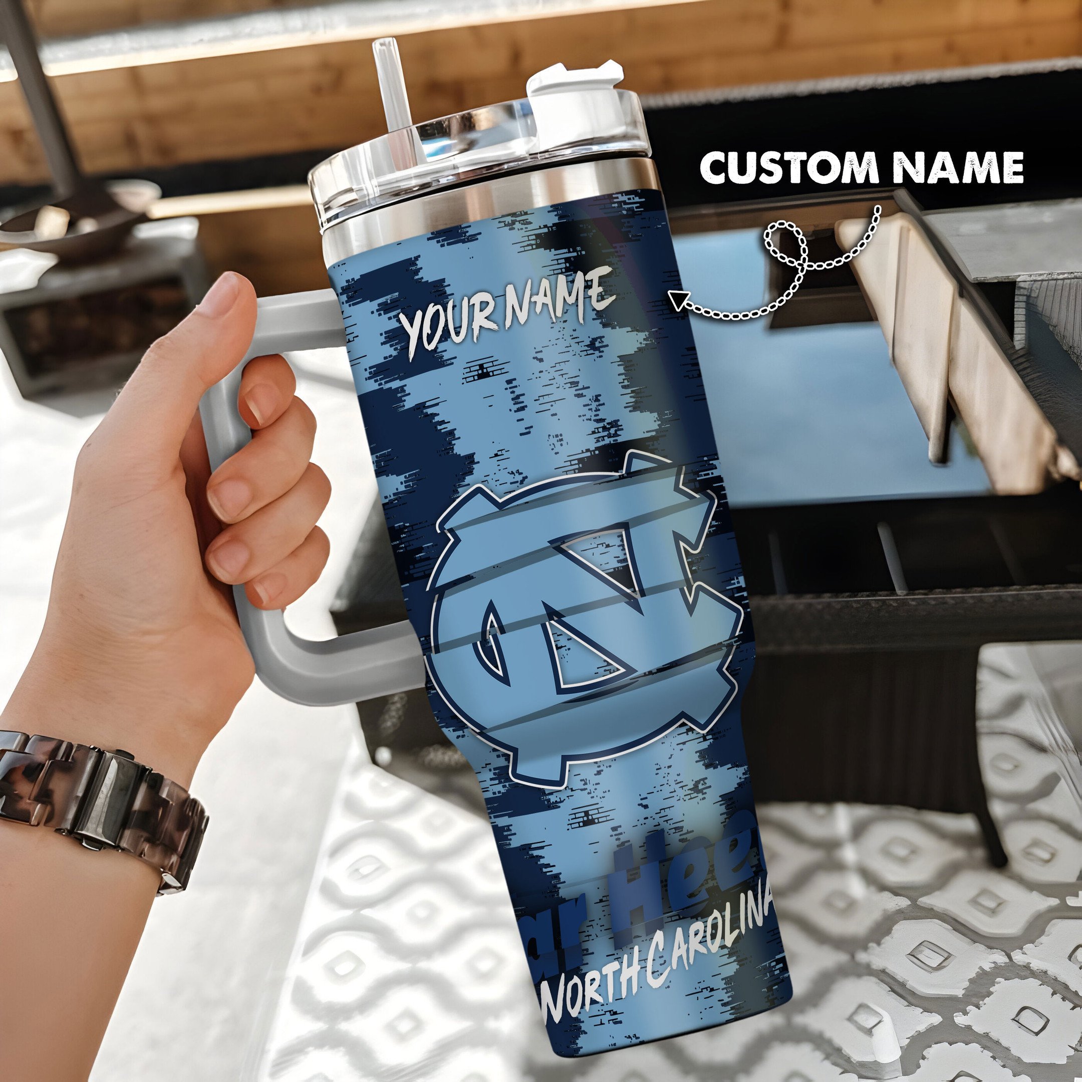 North Carolina Tar Heels Stanley Tumbler Personalized Name St6428