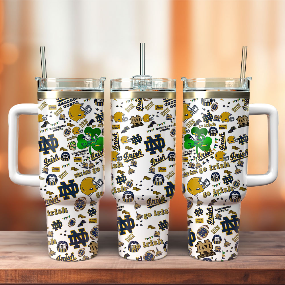 Notre Dame Fighting Irish NCAA Sports Stanley Tumbler With Handle Personalized Name St8244