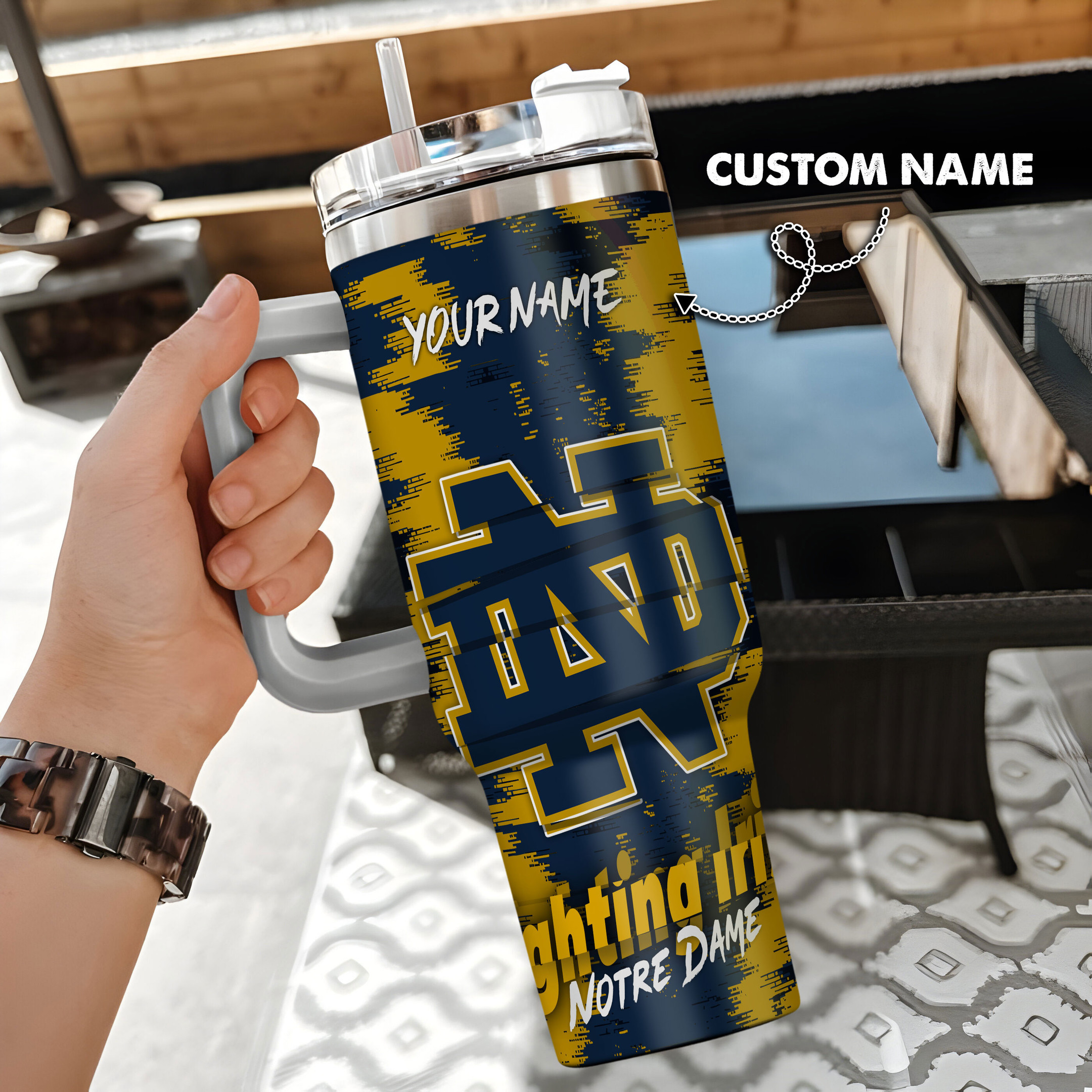 Notre Dame Fighting Irish Stanley Tumbler Personalized Name St4701