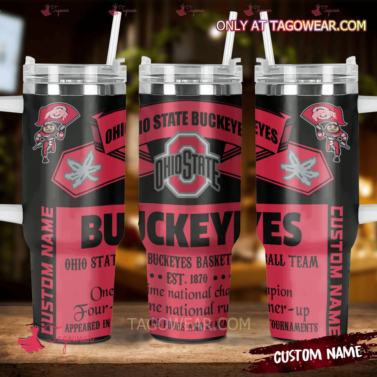 Ohio State Buckeyes Basketball Team NCAA Stanley Tumbler With Handle Personalized Name St3319
