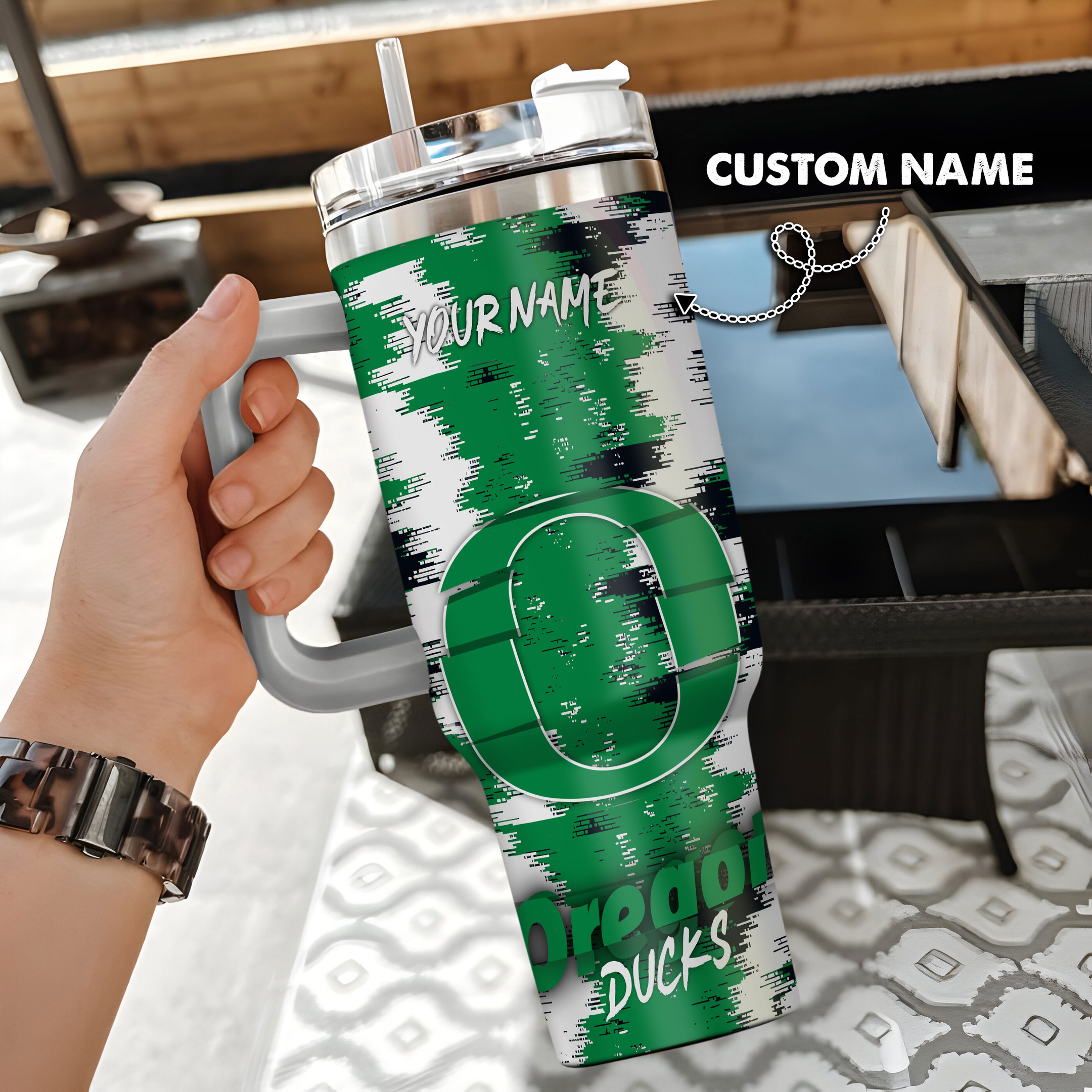 Oregon Ducks Stanley Tumbler Personalized Name St1629