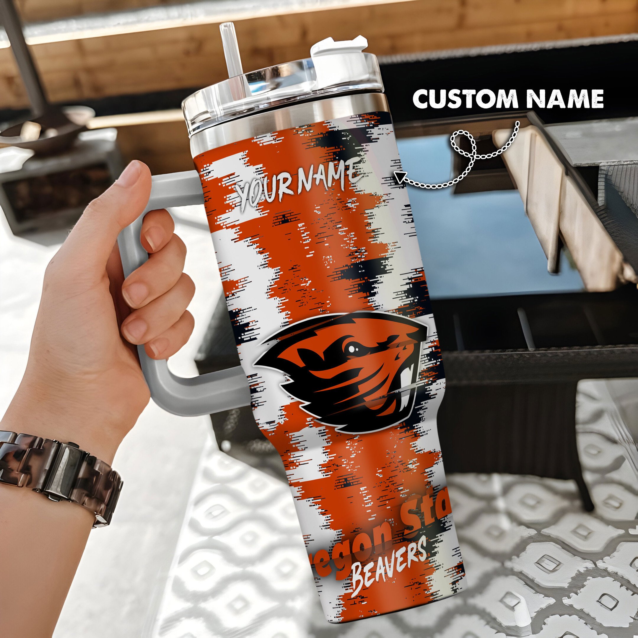 Oregon State Beavers Stanley Tumbler Personalized Name St5891