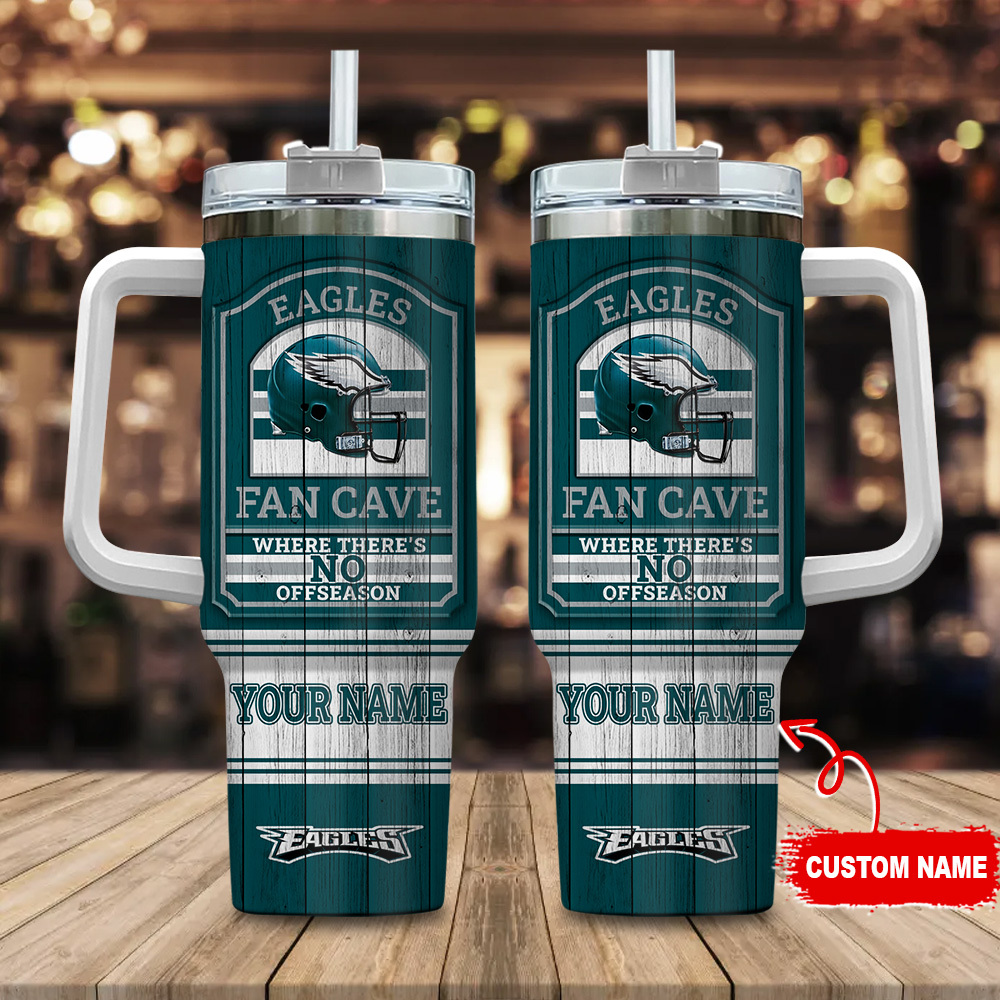 Philadelphia Eagles NFL Fan Cave Stanley Tumbler With Handle Personalized Name St5954