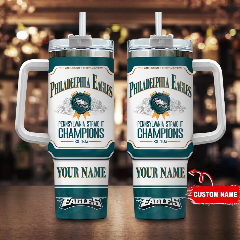 Philadelphia Eagles NFL Jim Beam Stanley Tumbler With Handle Personalized Name St4155