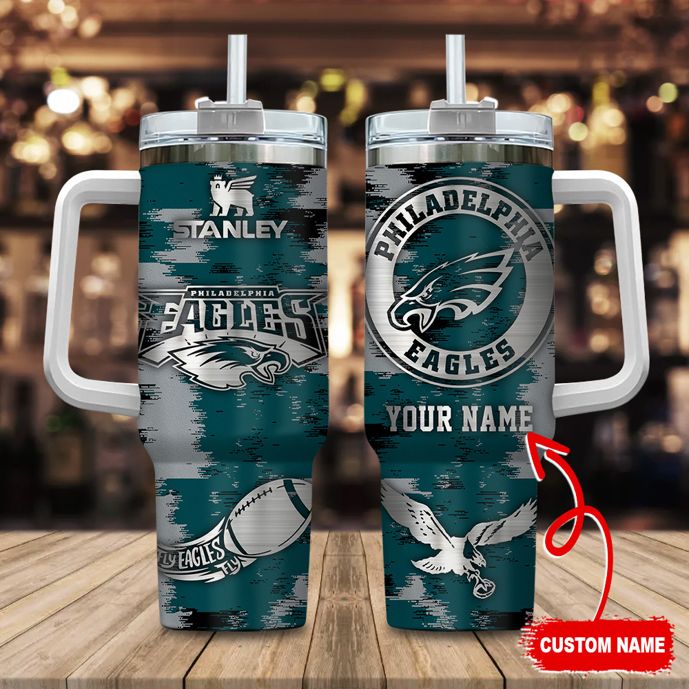 Philadelphia Eagles NFL Stanley Tumbler With Handle Personalized Name St3817