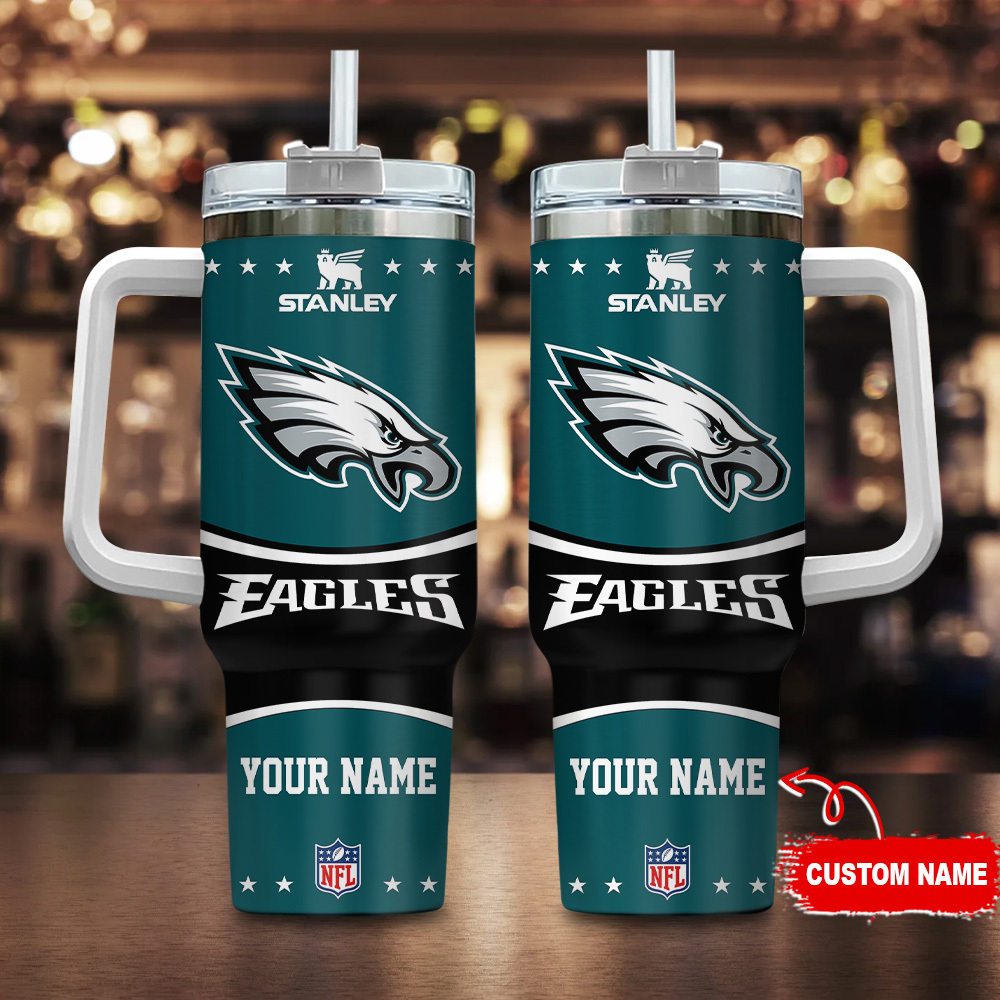 Philadelphia Eagles NFL Stanley Tumbler With Handle Personalized Name St8709