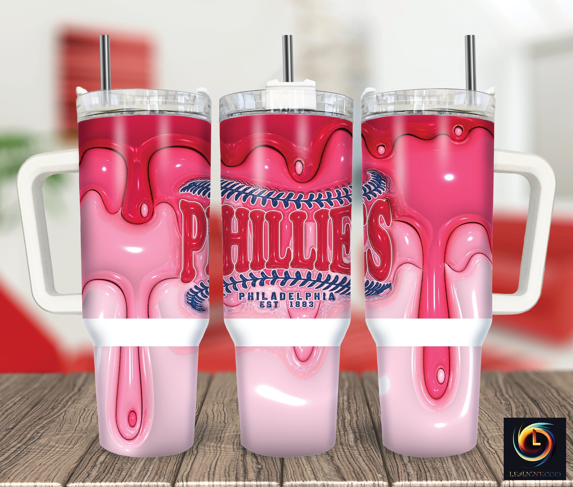 Philadelphia Phillies MLB Stanley Tumbler With Handle Personalized Name St3792