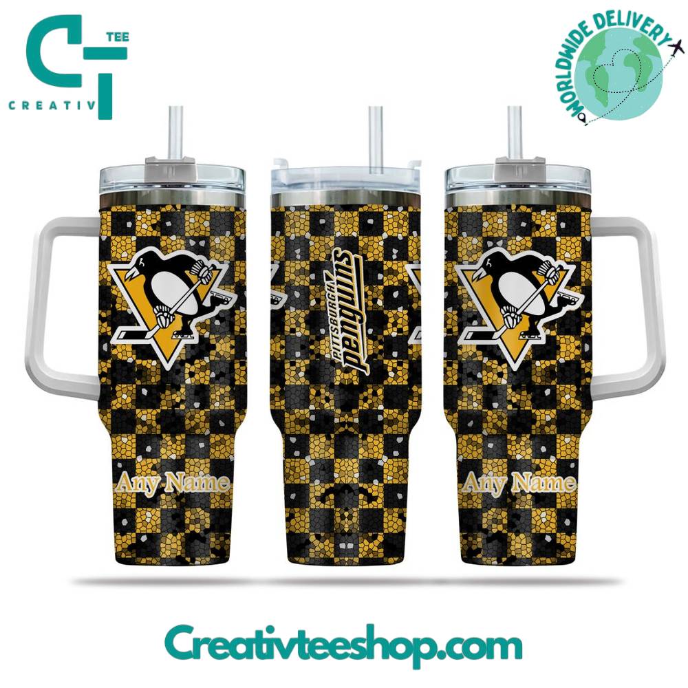 Pittsburgh Penguins NHL Stanley Tumbler With Handle Personalized Name St9026