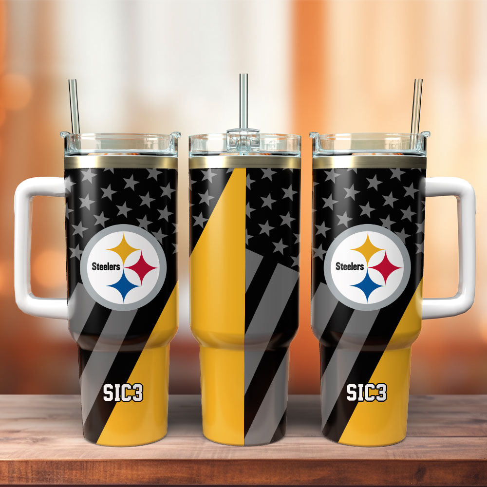 Pittsburgh Steelers Football NFL Sport Stanley Tumbler With Handle Personalized Name St4007