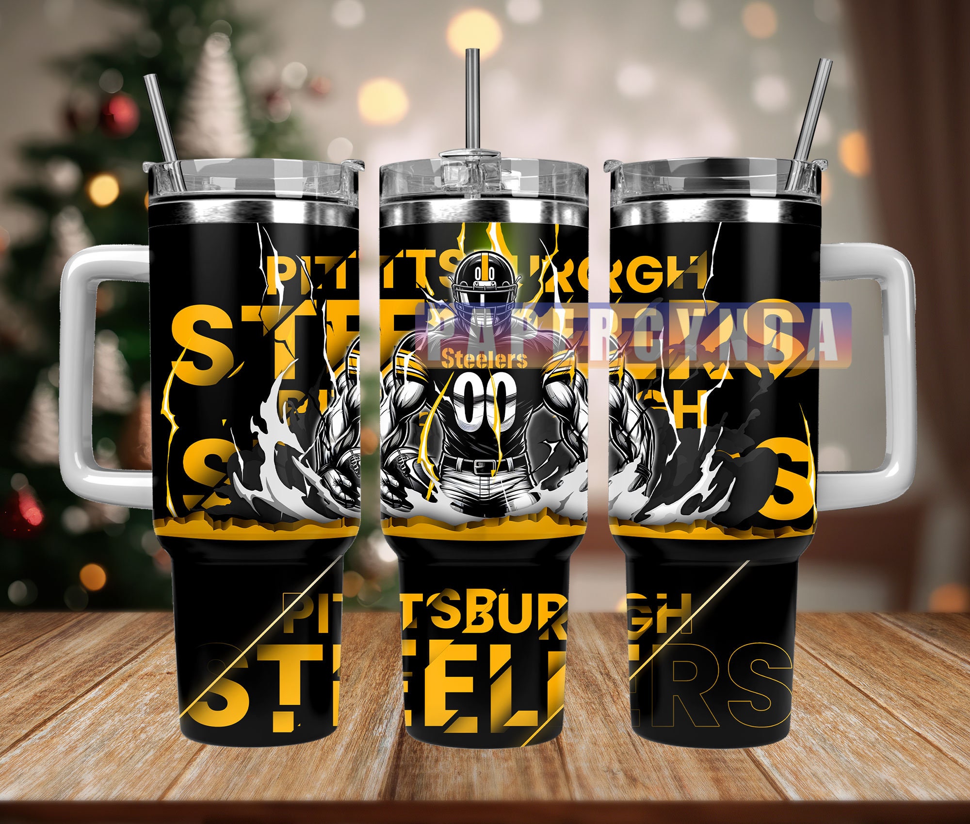 Pittsburgh Steelers Stanley Tumbler With Handle Personalized Name St7590