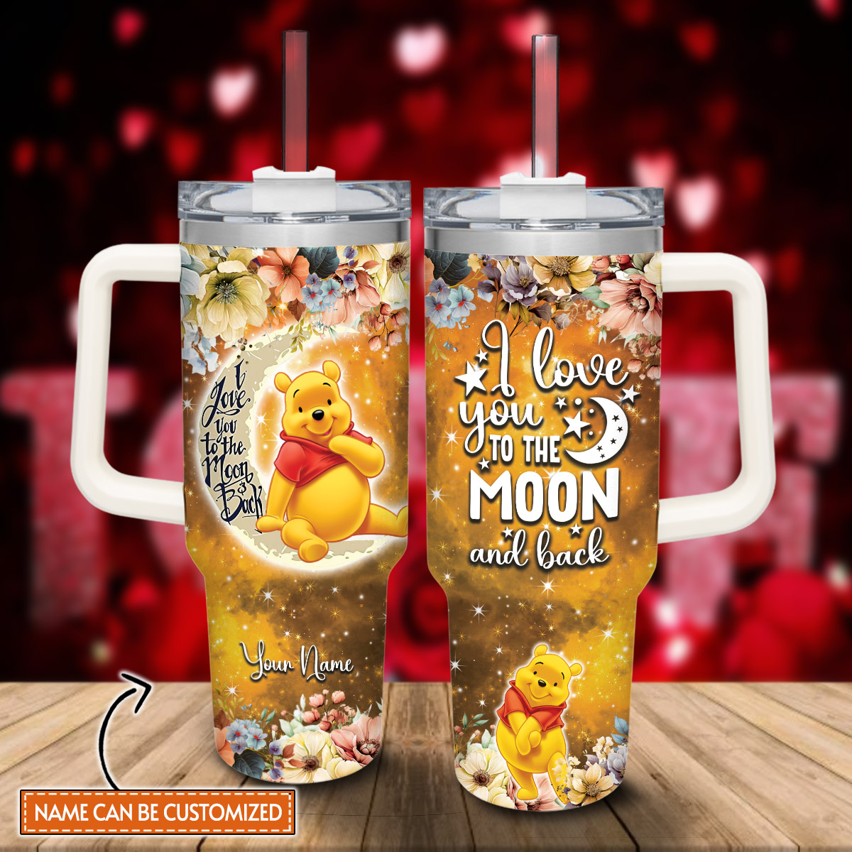 Pooh Winnie the Pooh Cartoon Stanley Tumbler With Handle Personalized Name St1846