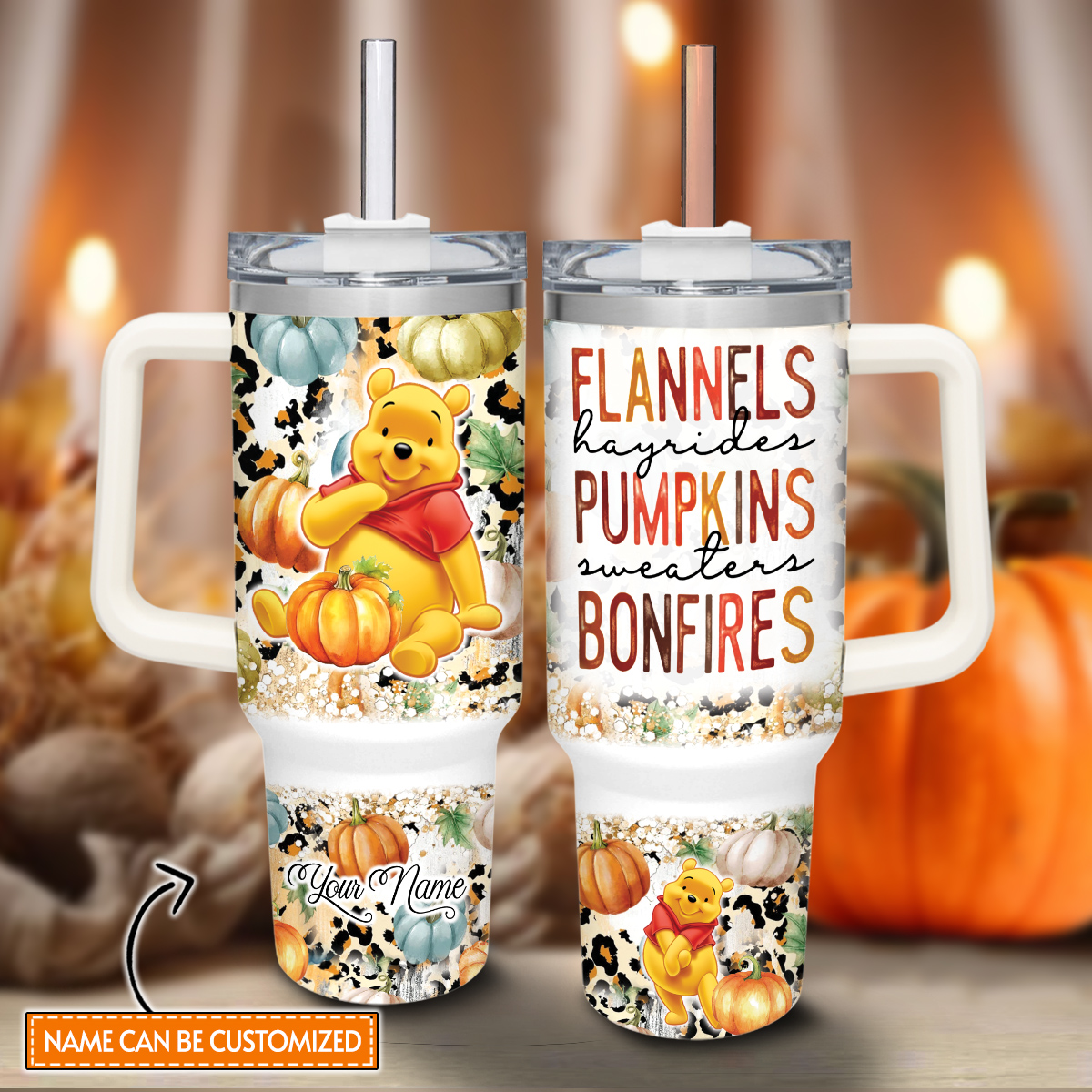 Pooh Winnie the Pooh Cartoon Stanley Tumbler With Handle Personalized Name St3714