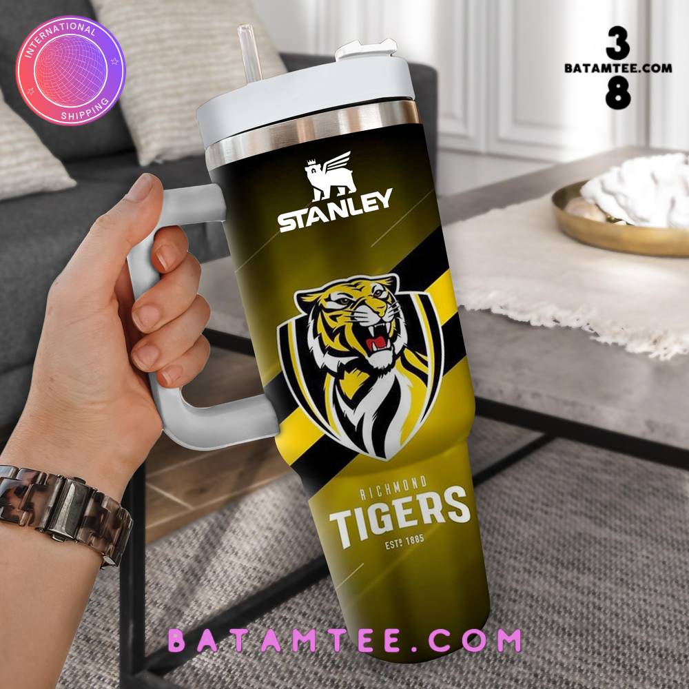 Richmond Tigers AFL Stanley Tumbler With Handle Personalized Name St1537