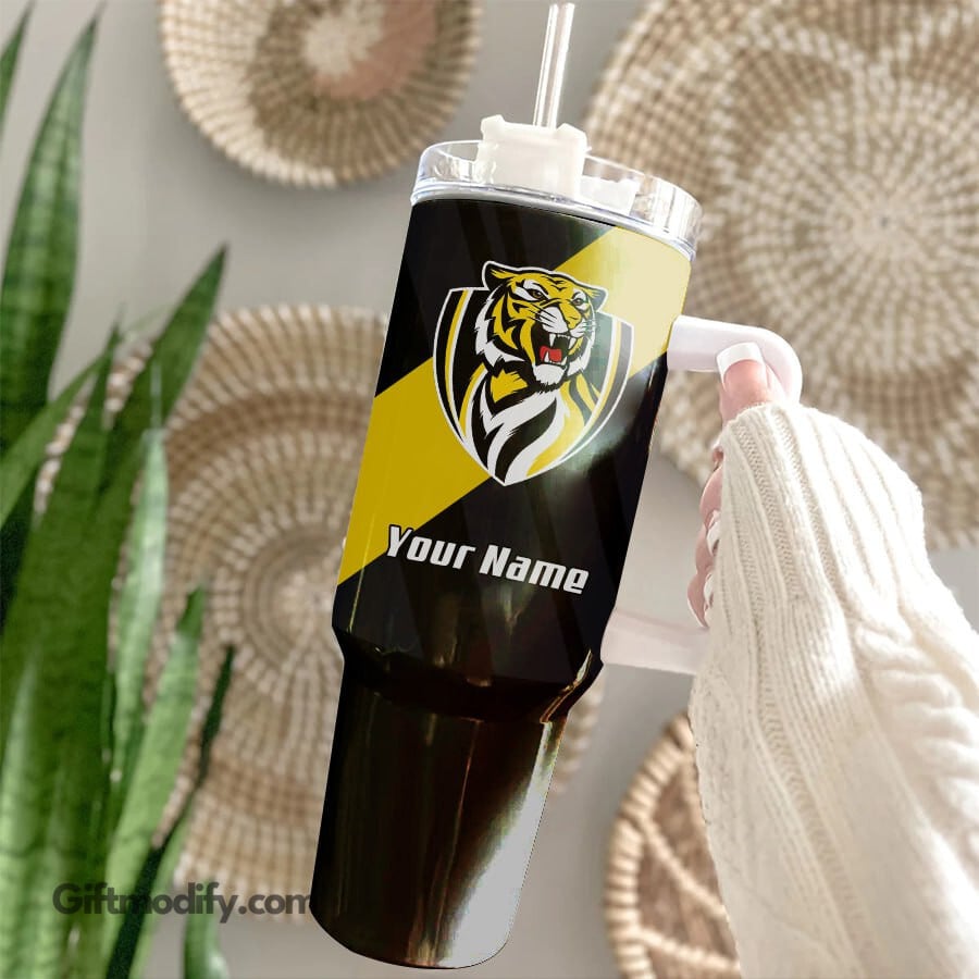 Richmond Tigers AFL Stanley Tumbler With Handle Personalized Name St4231