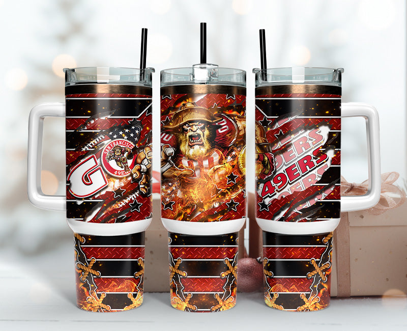 San Francisco 49ers NFL Mascot Stanley Tumbler With Handle Personalized Name St9050