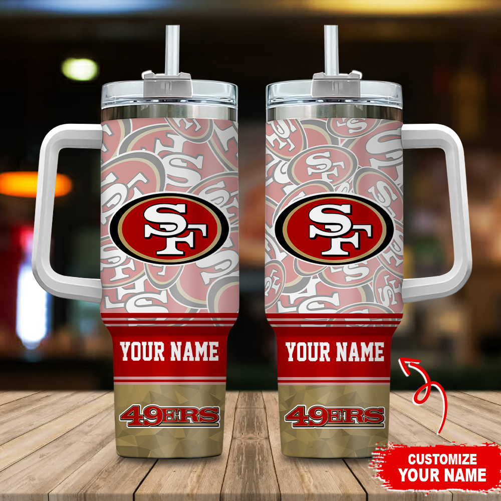 San Francisco 49ers NFL Stanley Tumbler With Handle Personalized Name St5833