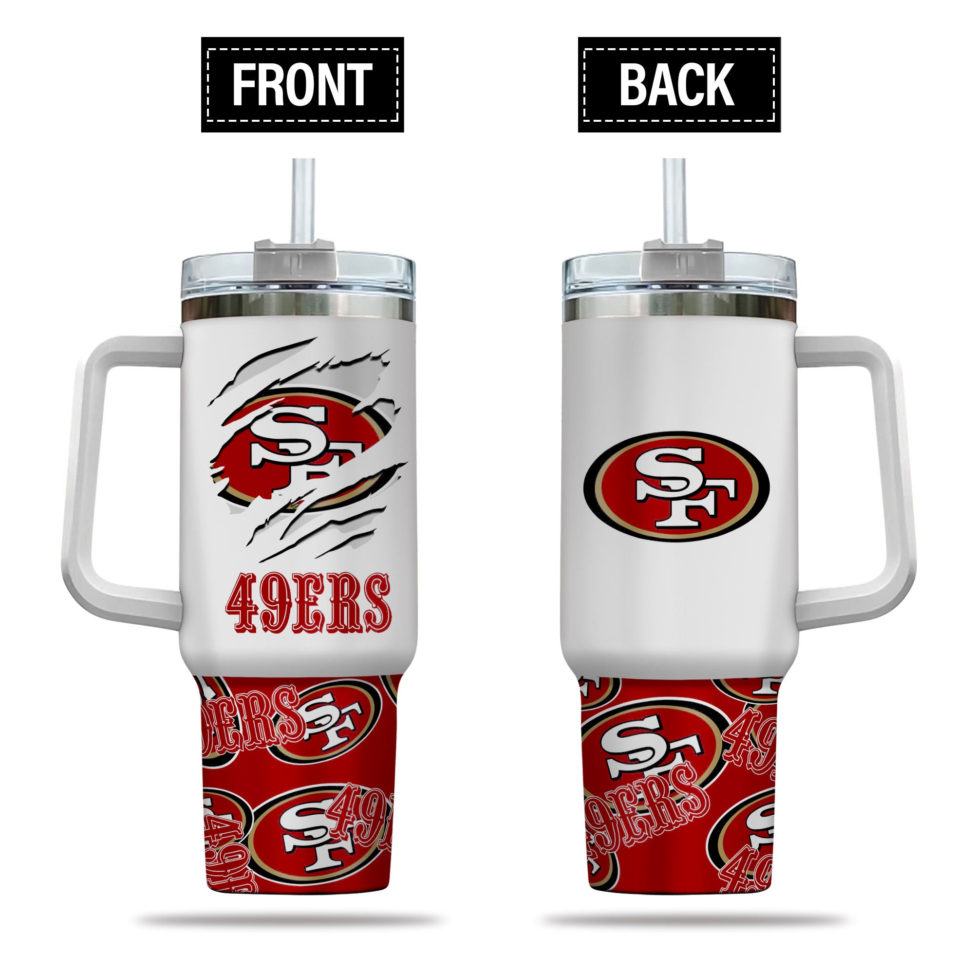 San Francisco 49ers NFL Stanley Tumbler With Handle Personalized Name St7408