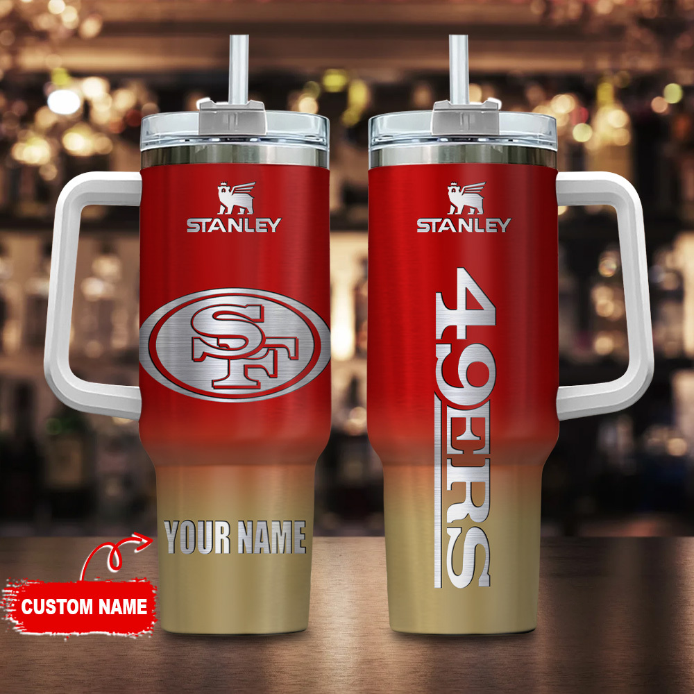 San Francisco 49ers NFL Stanley Tumbler With Handle Personalized Name St8662
