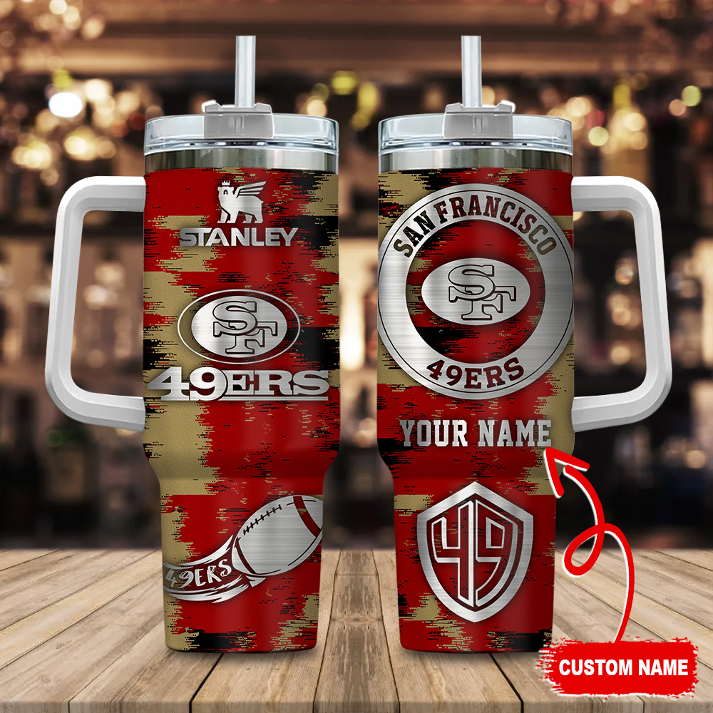 San Francisco 49ers NFL Stanley Tumbler With Handle Personalized Name St9018