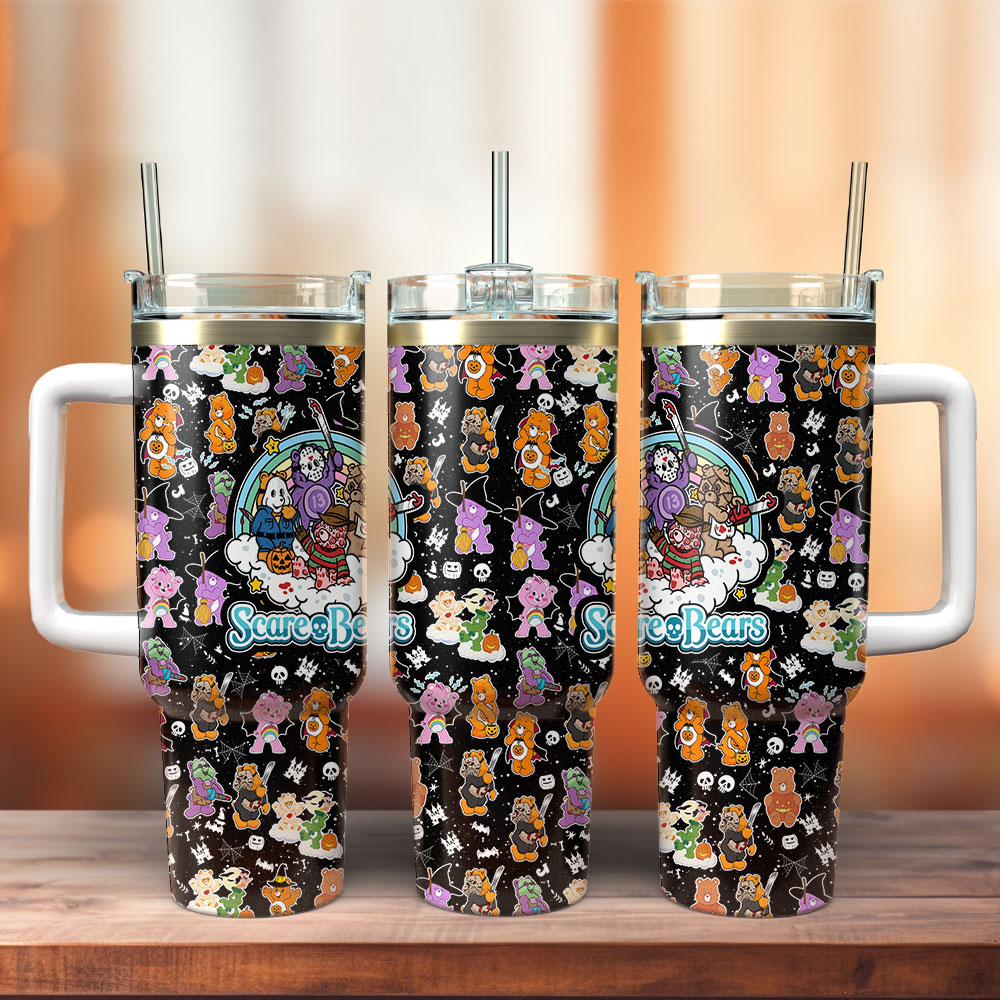 Scare Bears Movies Stanley Tumbler With Handle Personalized Name St3156