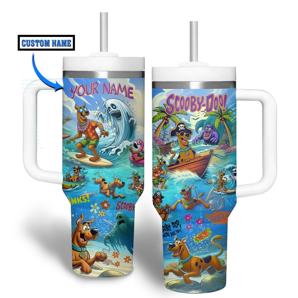 Scooby-Doo Cartoon Stanley Tumbler With Handle Personalized Name St2683