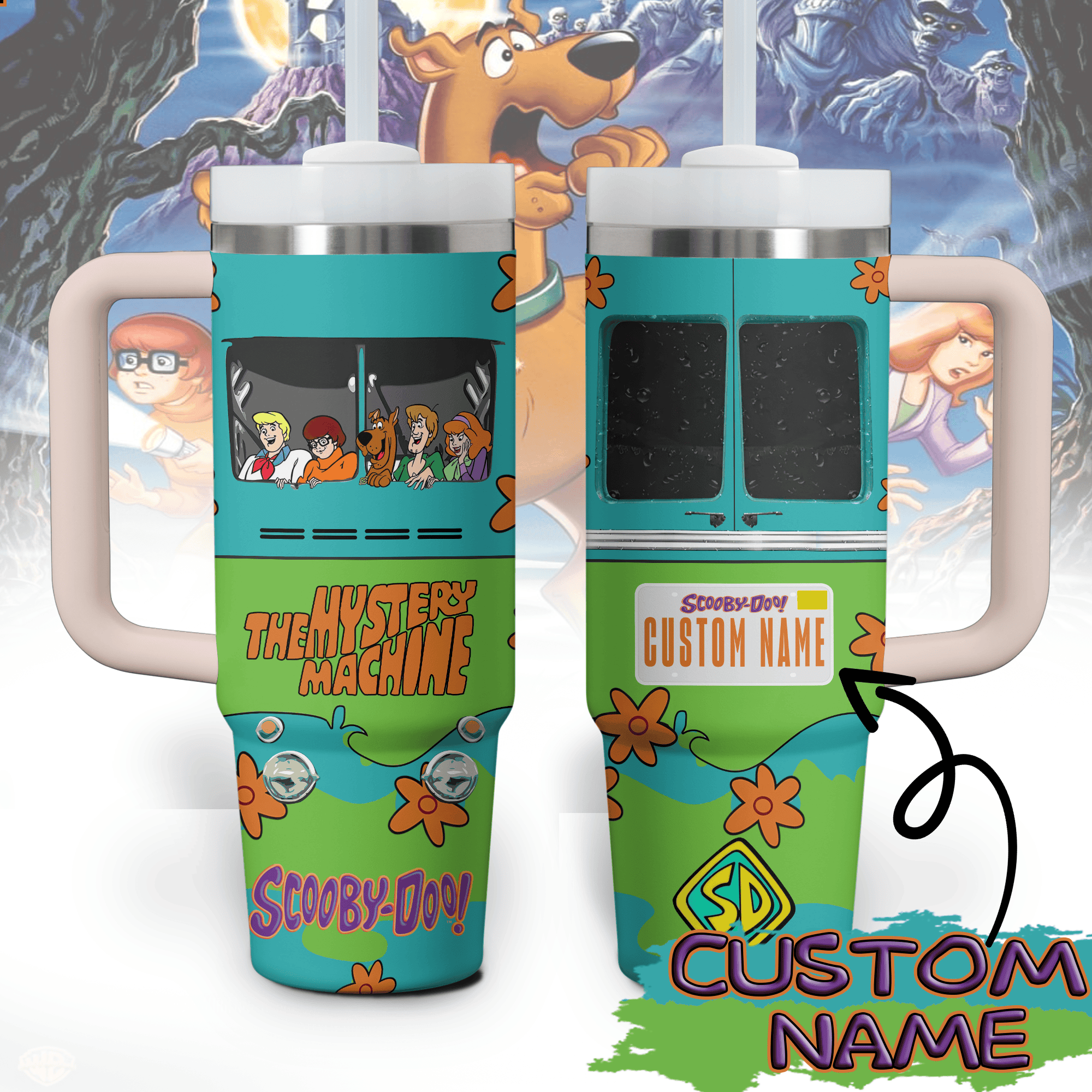 Scooby-Doo Cartoon Stanley Tumbler With Handle Personalized Name St9848