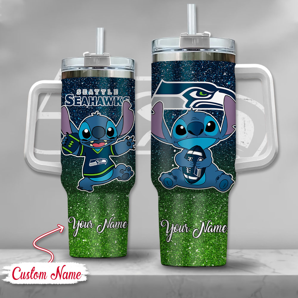 Seattle Seahawks NFL Stanley Tumbler With Handle Personalized Name St1779