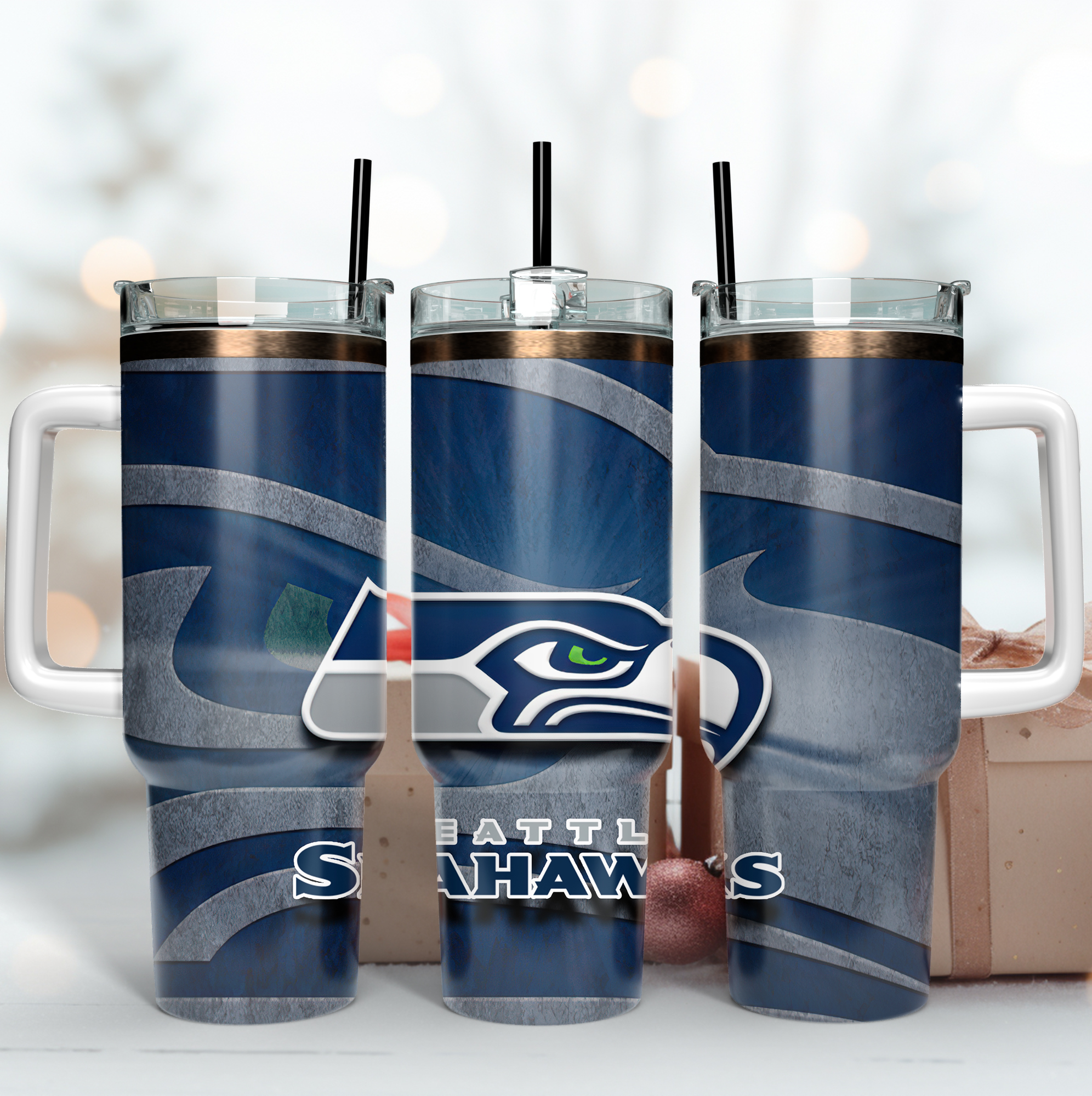 Seattle Seahawks NFL Stanley Tumbler With Handle Personalized Name St5931