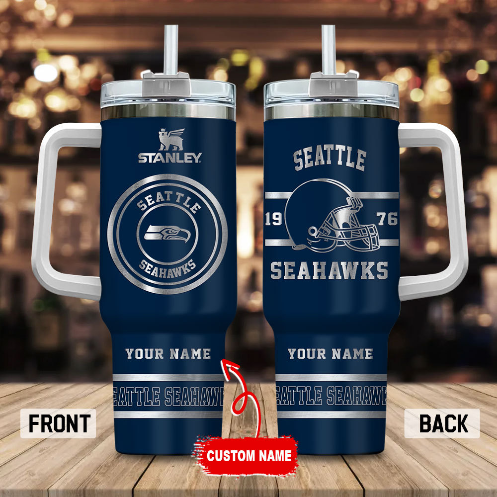 Seattle Seahawks NFL Stanley Tumbler With Handle Personalized Name St9689